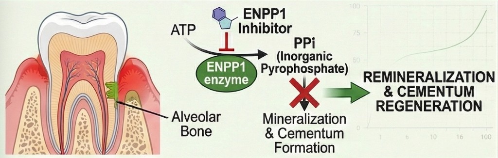 Periodontal disease mechanism: targeted approach supports remineralization and tissue regeneration in alveolar bone.